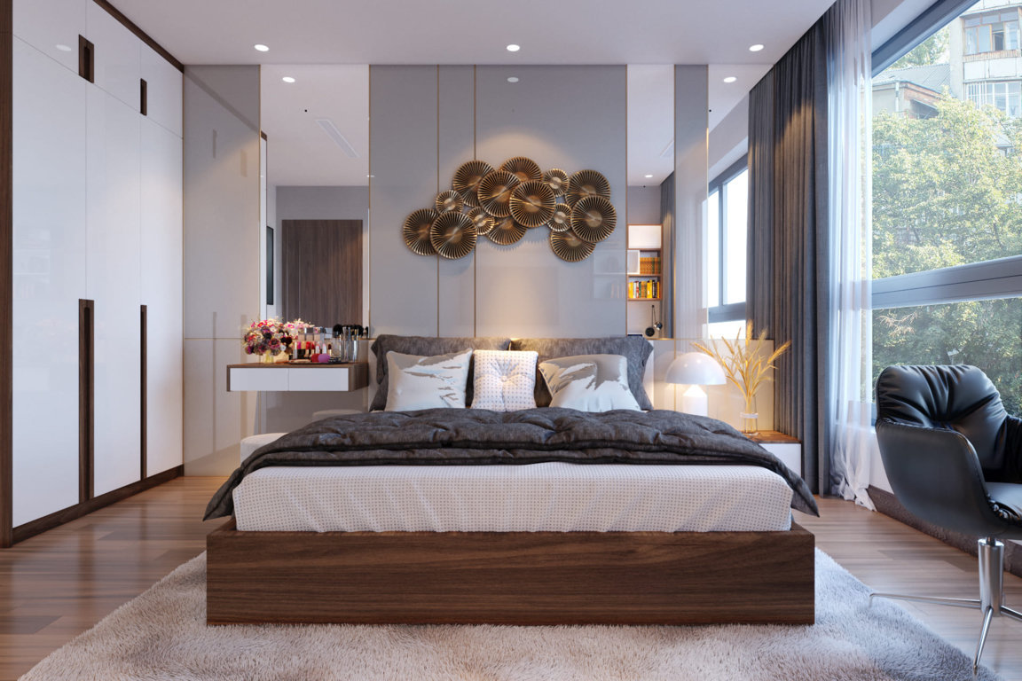 Phòng ngủ master là căn phòng ngủ có diện tích lớn nhất. Thường được thiết kế với phong cách sang trọng. 