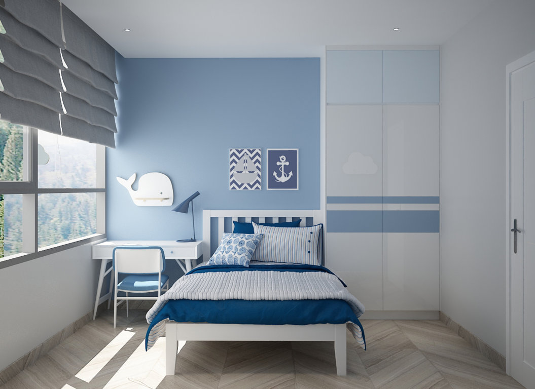 Lựa chọn những tông màu để kích thích sự sáng tạo của bé trai trong thiết kế phòng ngủ. 